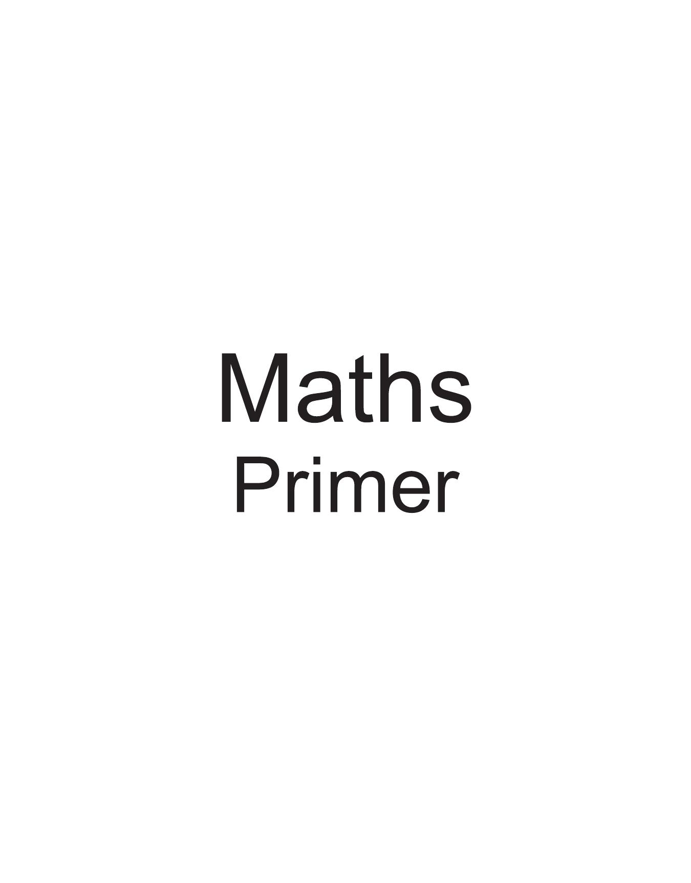 MATHS PRIMER
